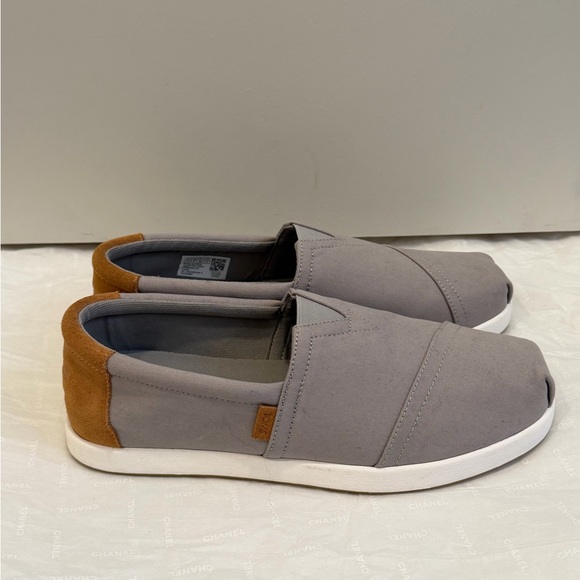 TOMS Men's Comfort Slip-On Shoes Gray Brown Textile Leather US 9 EU 42 - Picture 3 of 8